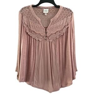 Knox Rose Dusty Pink Blouse Size XL